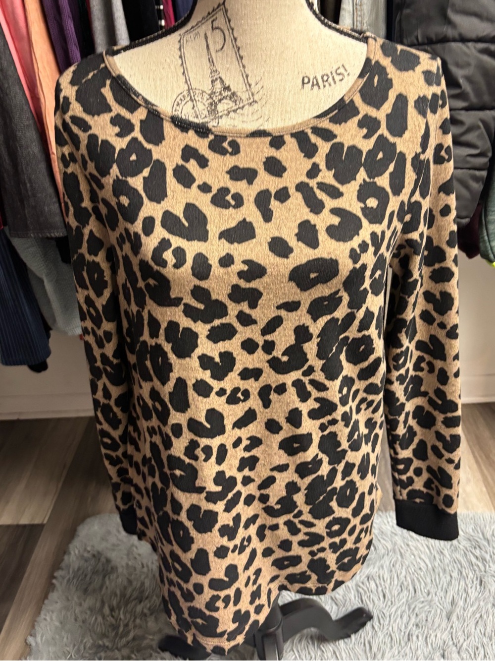 Leopard Print Long Sleeve Sweater